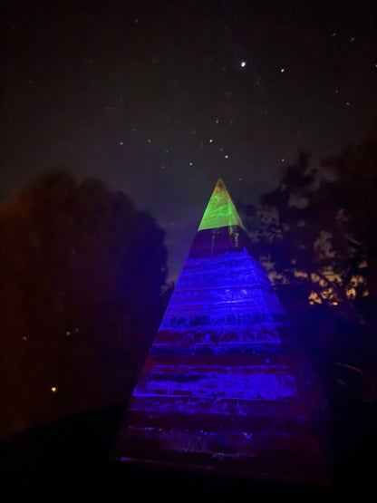 Pink GLOWING 72 Degree XXL 8+ Sided Black Sun Nubian Pyramid