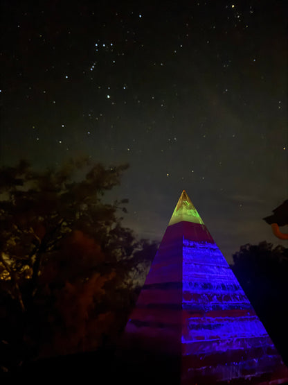 Pink GLOWING 72 Degree XXL 8+ Sided Black Sun Nubian Pyramid