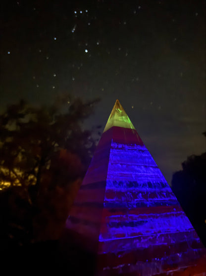 Pink GLOWING 72 Degree XXL 8+ Sided Black Sun Nubian Pyramid