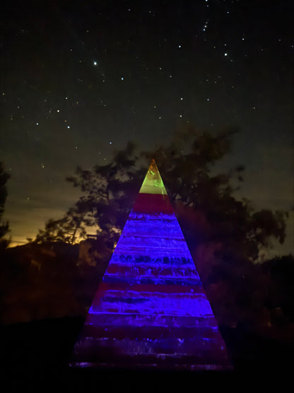 Pink GLOWING 72 Degree XXL 8+ Sided Black Sun Nubian Pyramid