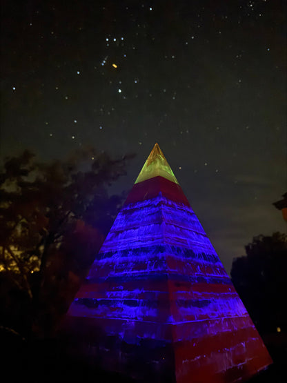 'The Midnight' Black Sun Nubian orgone pyramid, capstone detail