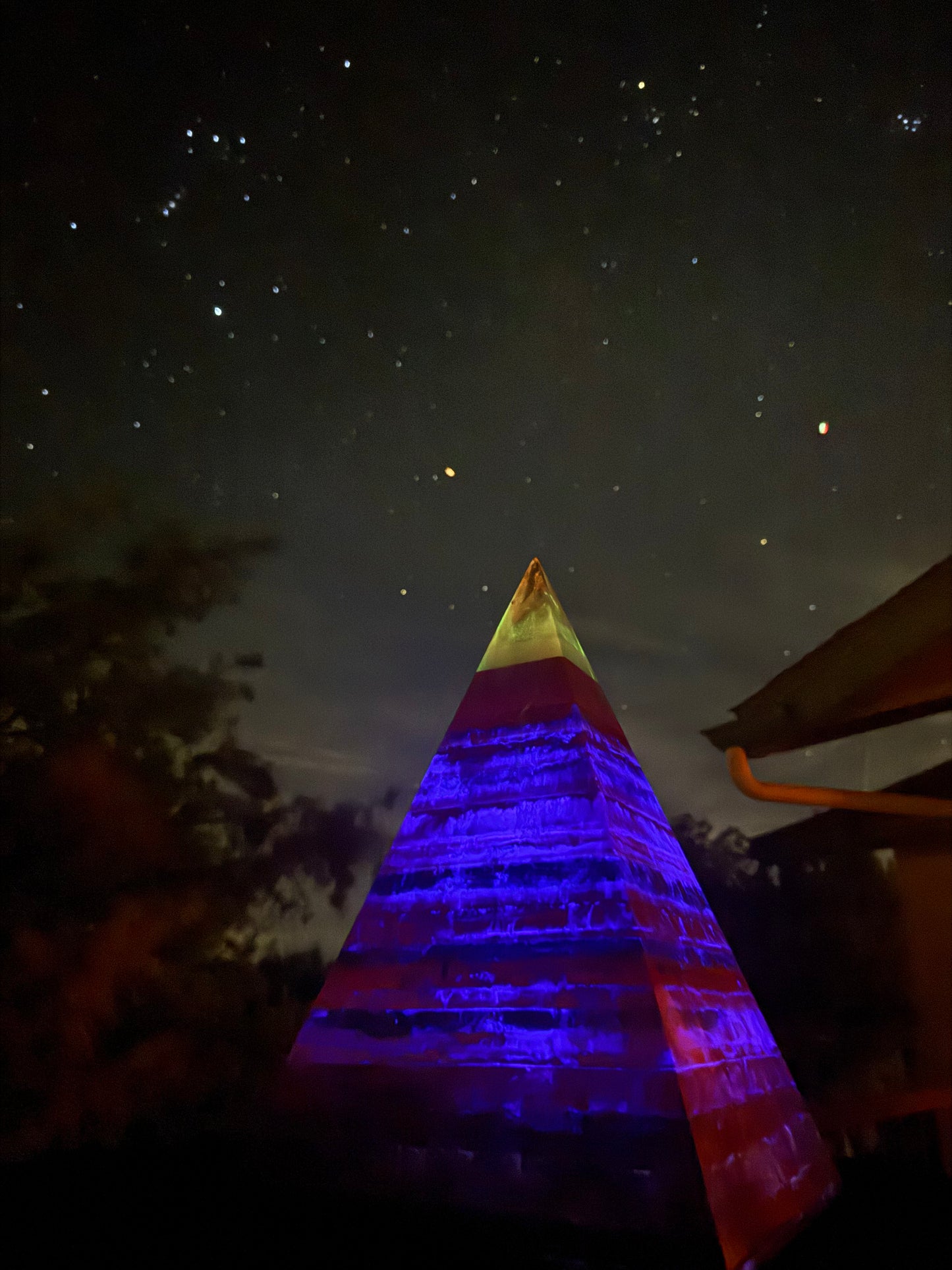 Pink GLOWING 72 Degree XXL 8+ Sided Black Sun Nubian Pyramid