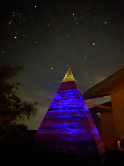 Pink GLOWING 72 Degree XXL 8+ Sided Black Sun Nubian Pyramid