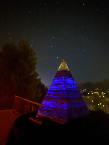 Pink GLOWING 72 Degree XXL 8+ Sided Black Sun Nubian Pyramid