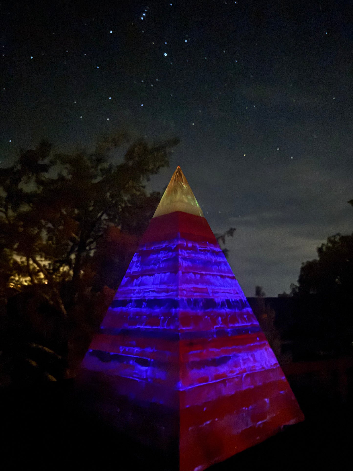 Pink GLOWING 72 Degree XXL 8+ Sided Black Sun Nubian Pyramid