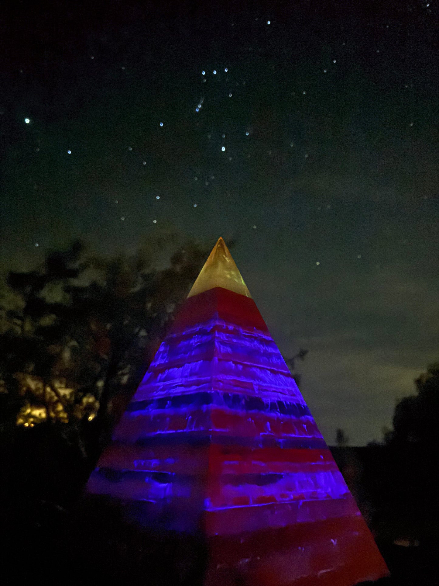 Pink GLOWING 72 Degree XXL 8+ Sided Black Sun Nubian Pyramid