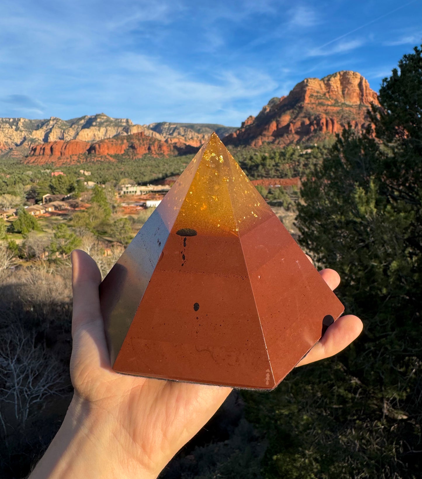Dodecahedron "Manipura" Solar Plexus Red Sun Pyramid