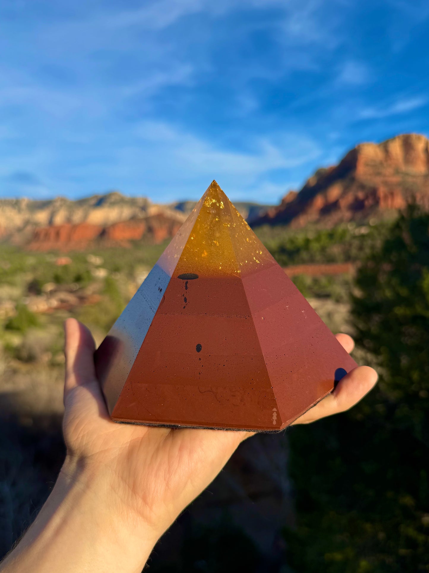 Dodecahedron "Manipura" Solar Plexus Red Sun Pyramid