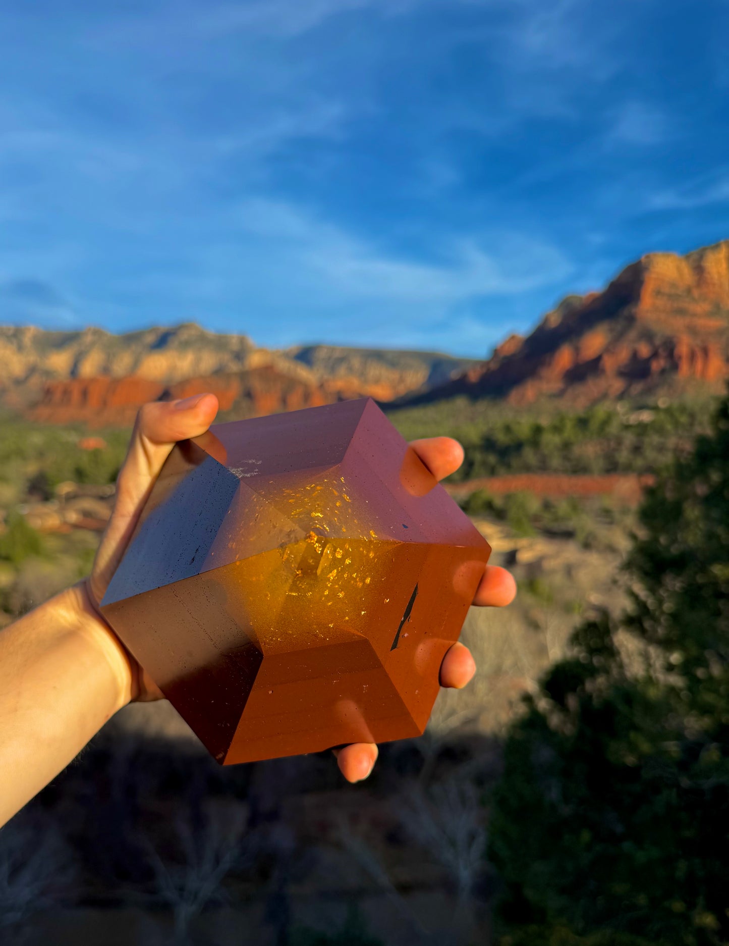 Dodecahedron "Manipura" Solar Plexus Red Sun Pyramid