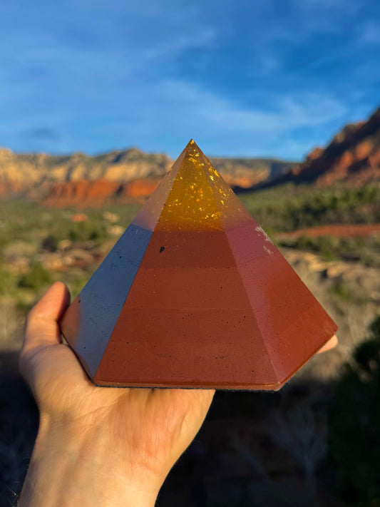 Dodecahedron "Manipura" Solar Plexus Red Sun Pyramid