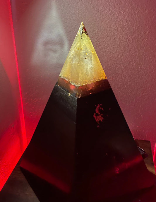 *SOLD* XXL "Enchanted Black Sun" Custom 8+ Sided 72° Nubian Pyramid