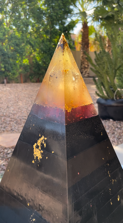 *SOLD* XXL "Enchanted Black Sun" Custom 8+ Sided 72° Nubian Pyramid