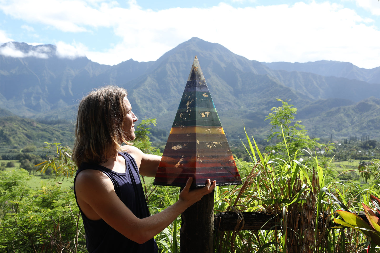*SOLD* "Black Sun Rainbow" 8+ Sided 76° Nubian Pyramid