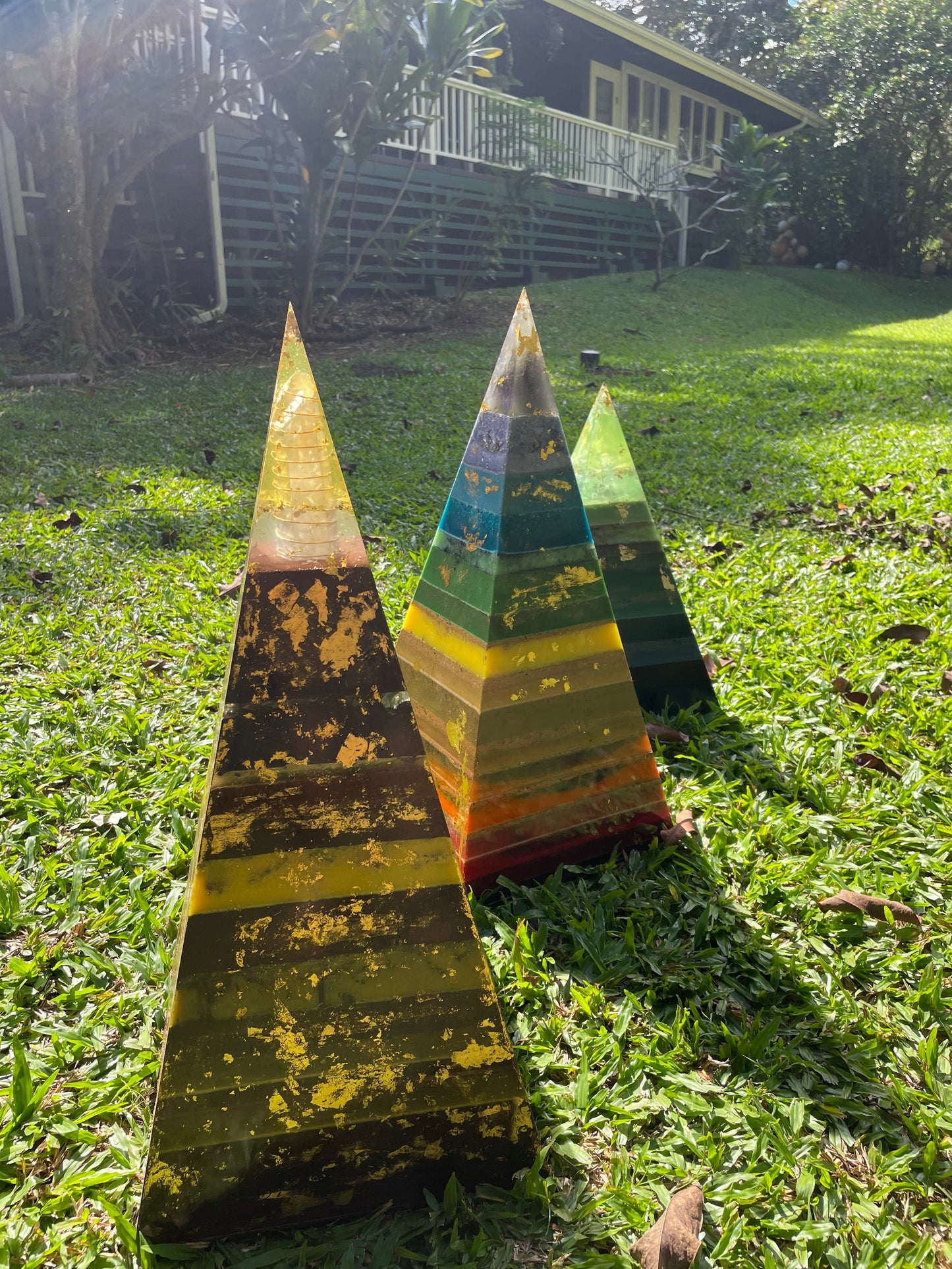 *SOLD* "Black Sun Rainbow" 8+ Sided 76° Nubian Pyramid